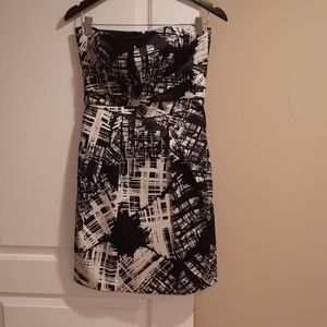 Fitted Strapless Max & Cleo Black and White Dress